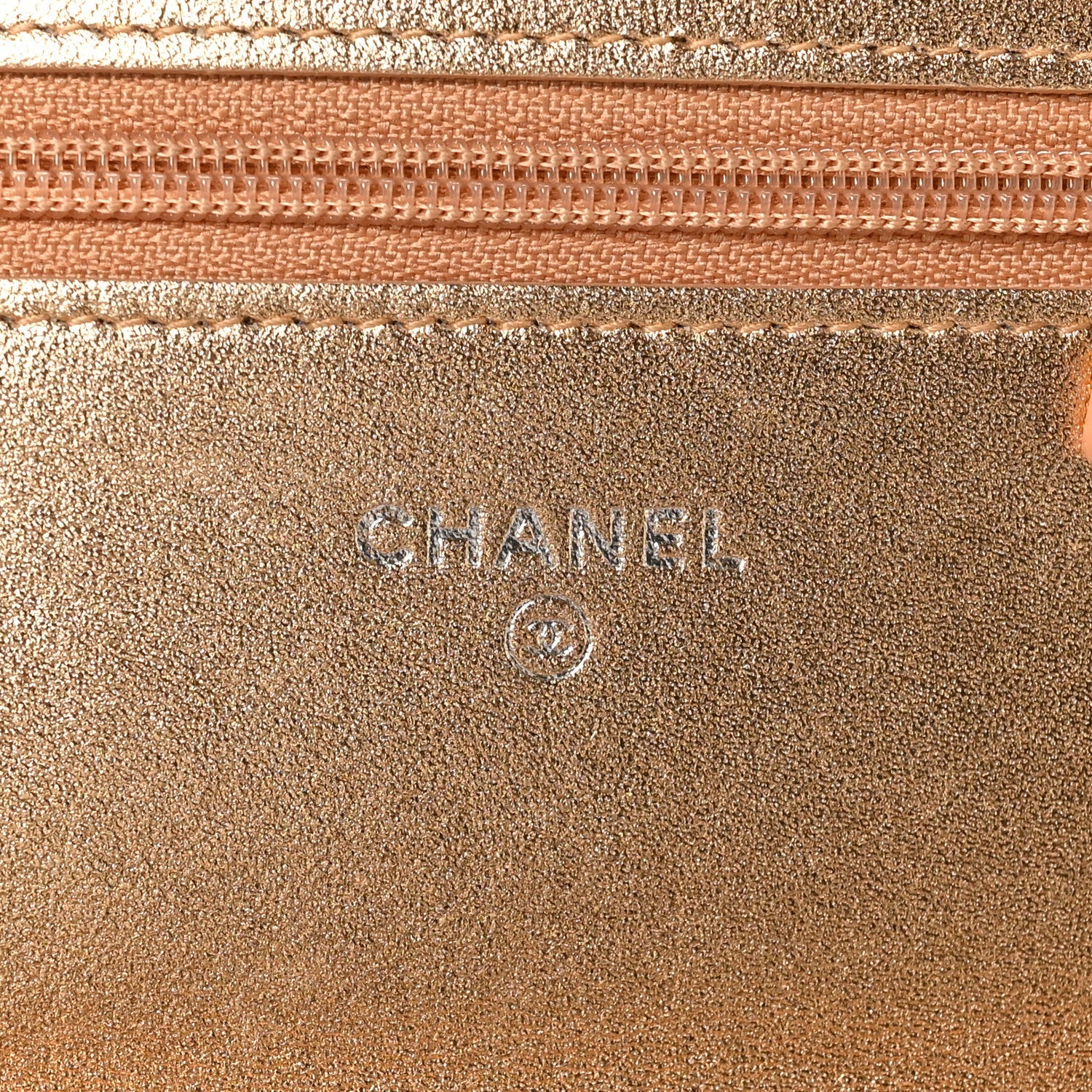 Chanel Metallic Lizard Wallet on Chain WOC Gold