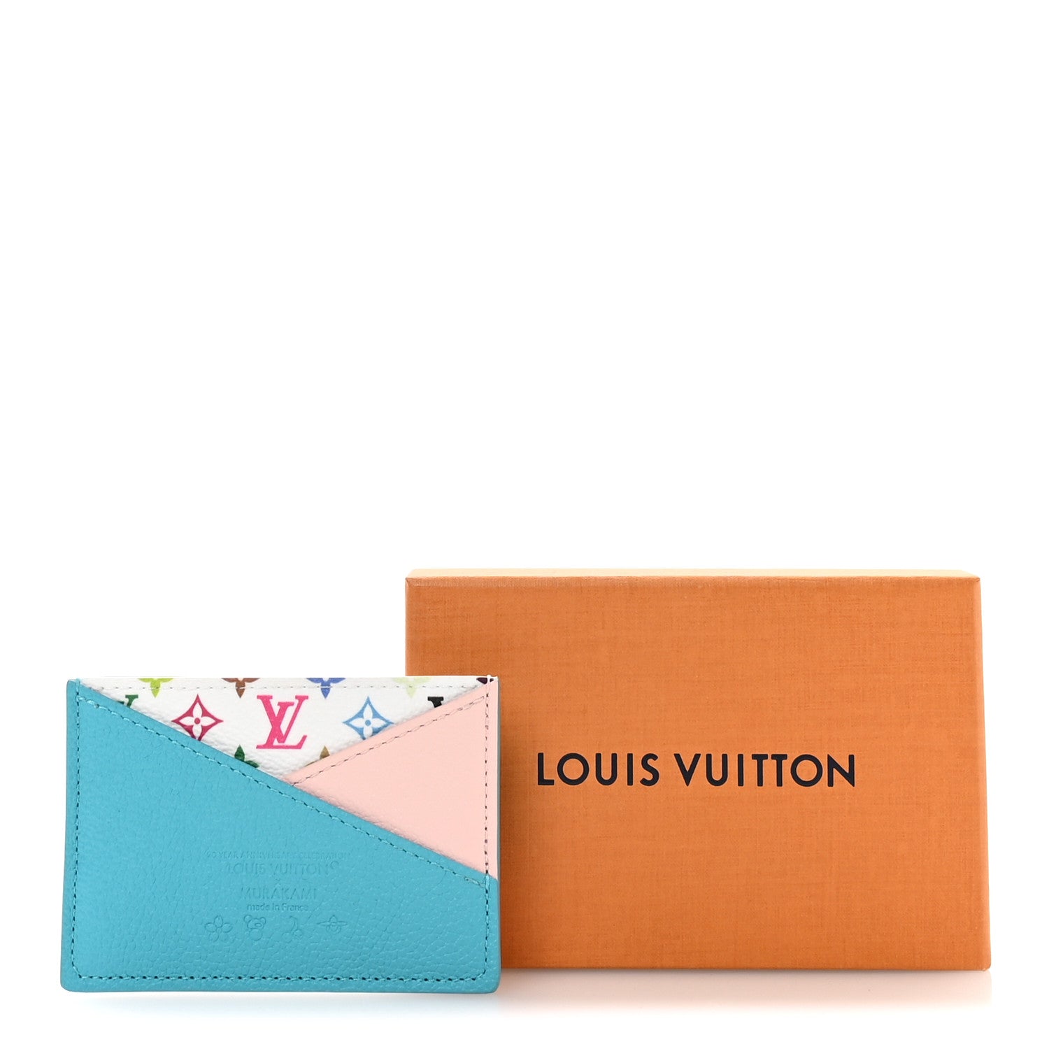 Louis Vuitton LV X TM Monogram Multicolor Criss-Cross Card Holder Kabira Blue Rose