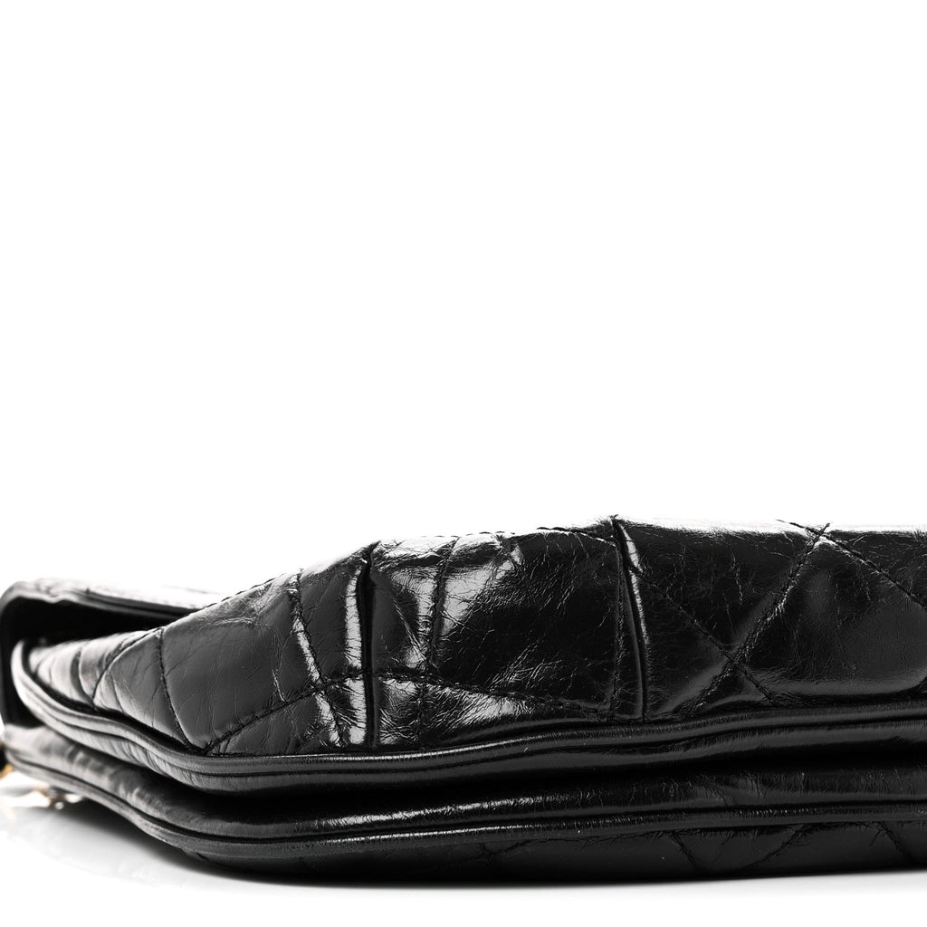 Chanel Glazed Calfskin Quilted Medium Bubble CC Flap Black