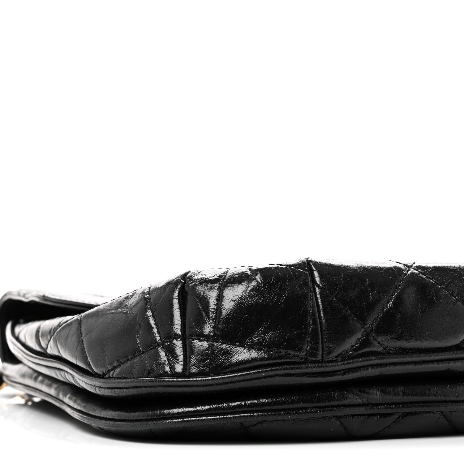 Chanel Glazed Calfskin Quilted Medium Bubble CC Flap Black