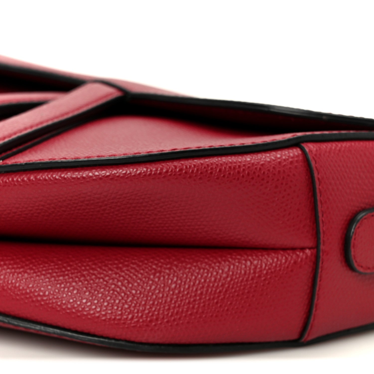Christian Dior Grained Calfskin Saddle Bag Red