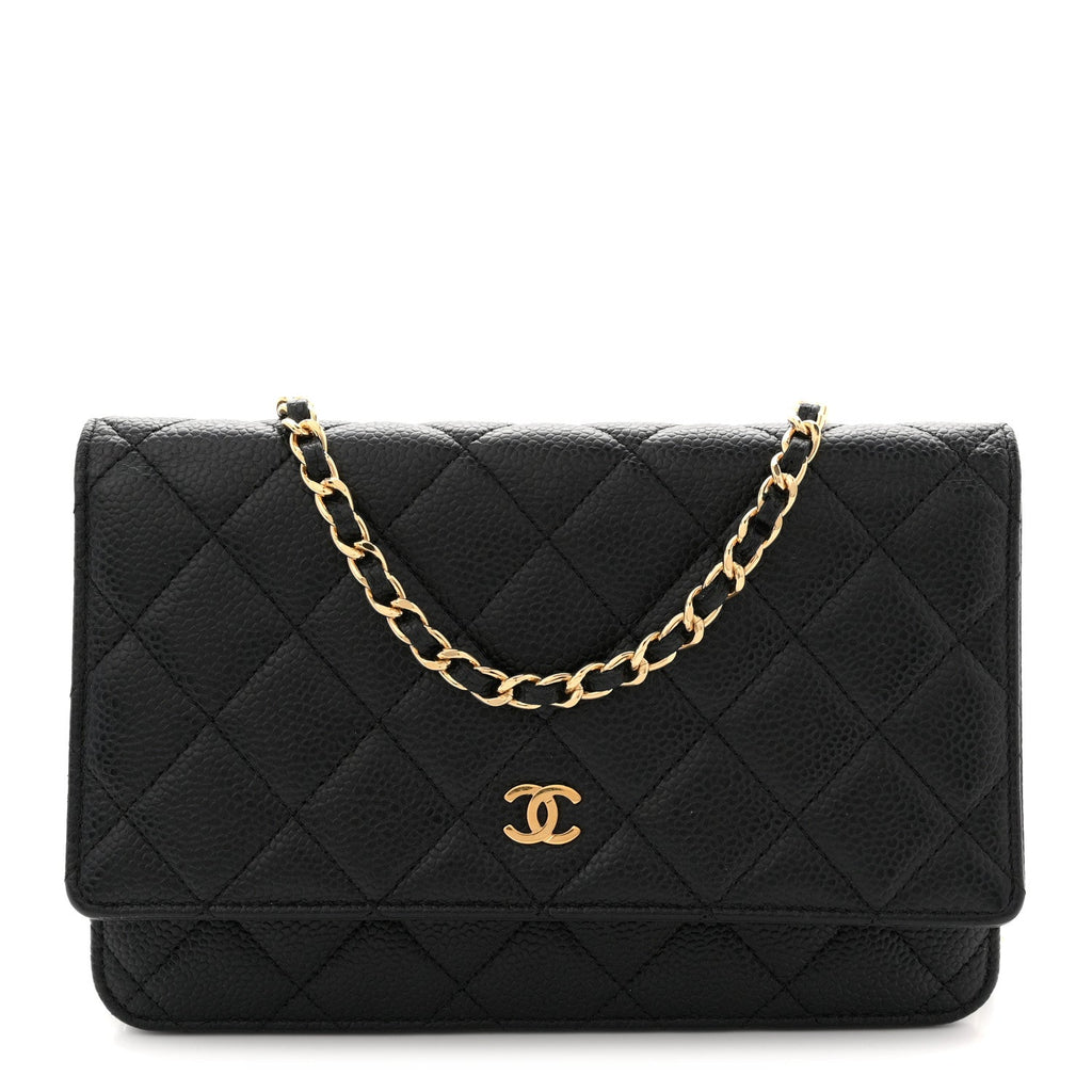Chanel Caviar Quilted Wallet on Chain WOC Black