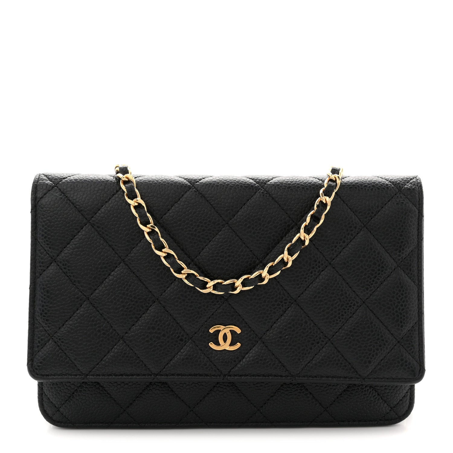 Chanel Caviar Quilted Wallet on Chain WOC Black