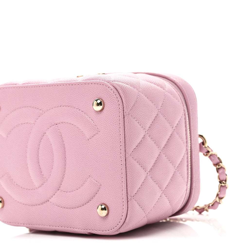 Chanel Caviar Quilted Small CC Vanity Case Pink