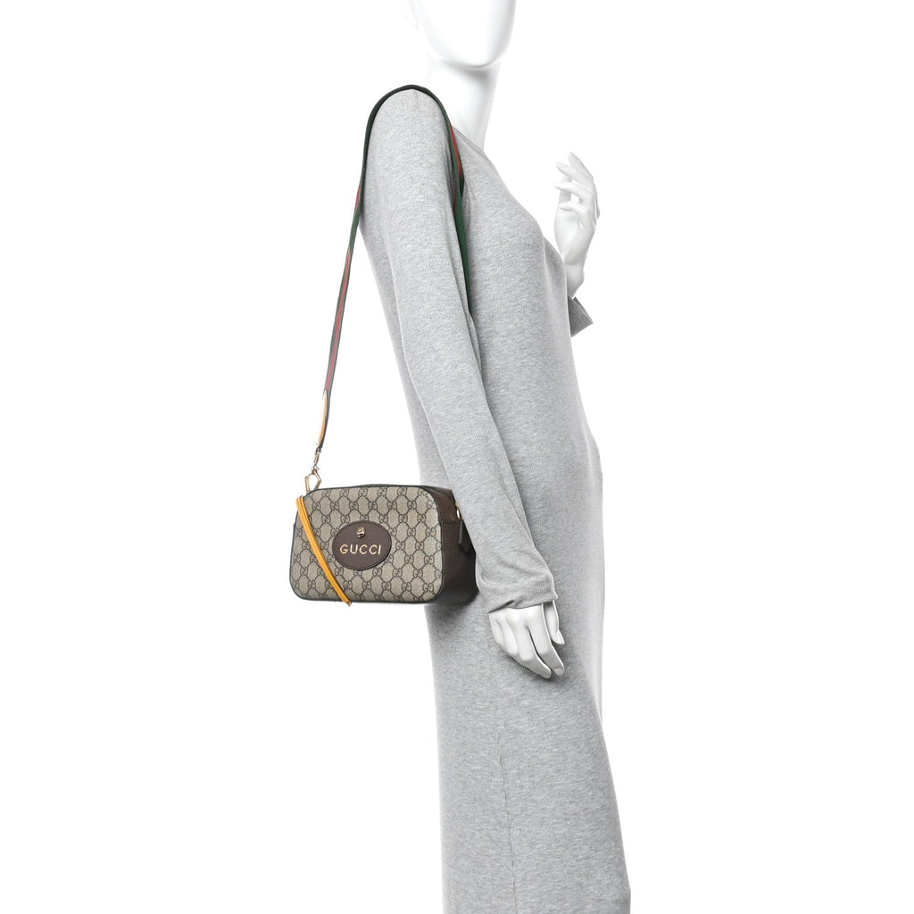 Gucci GG Supreme Monogram Web Neo Vintage Shoulder Bag Beige New Acero Crop