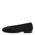 Chanel Suede Calfskin Cap Toe CC Ballerina Flats 36 Black
