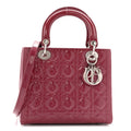 Christian Dior Patent Cannage Medium Lady Dior Dark Pink