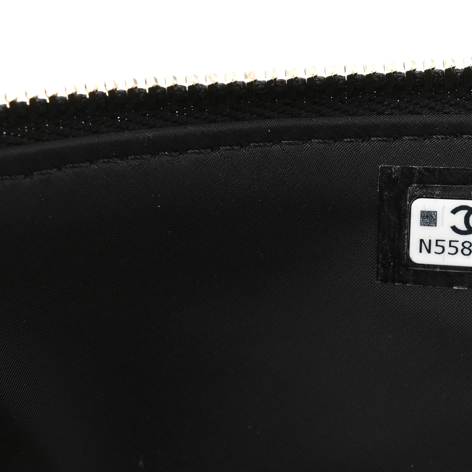 Chanel Velvet Effect Nylon Shiny Crumpled Calfskin Coco Neige Quilted Clutch With Chain Black