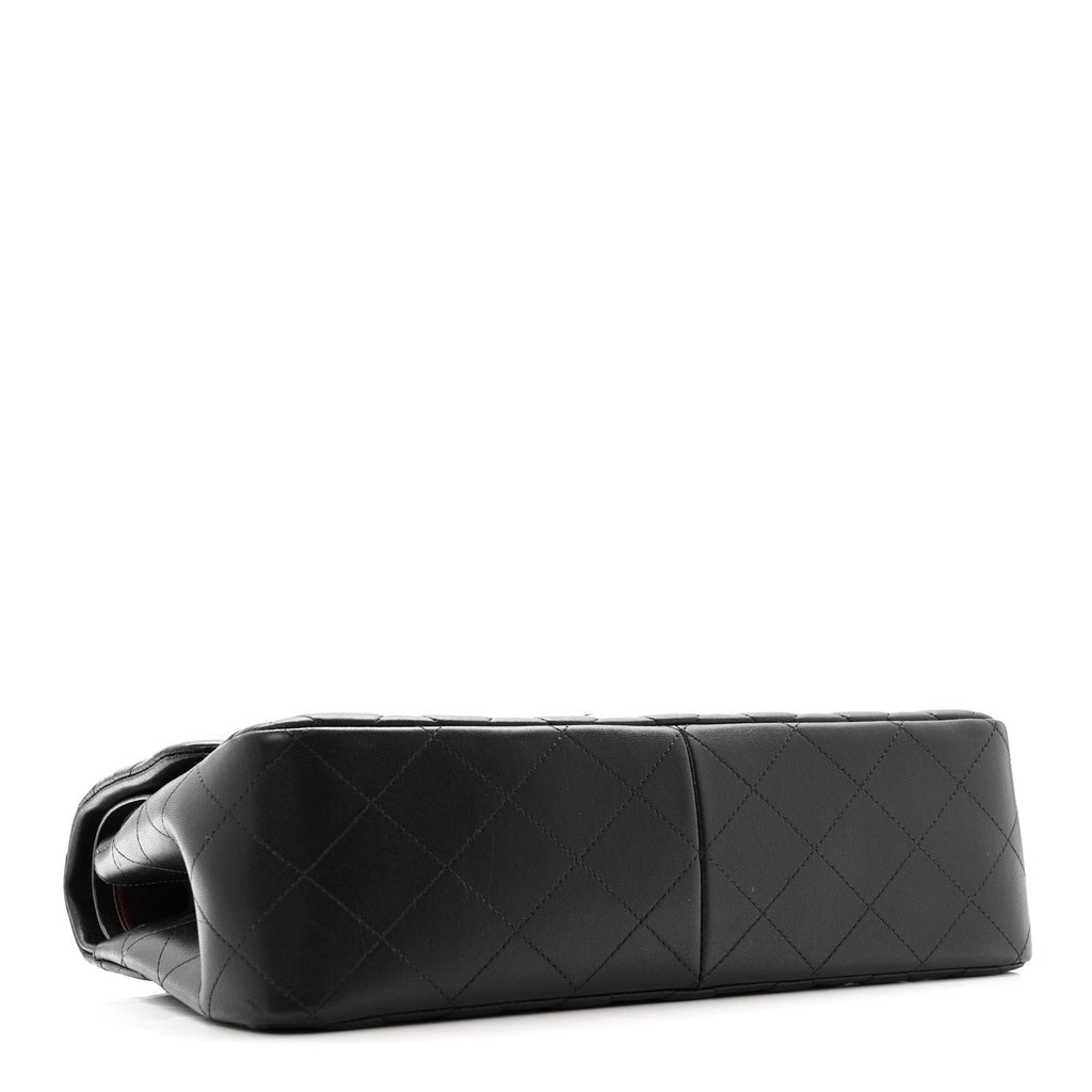 Chanel Lambskin Quilted Jumbo Double Flap Black