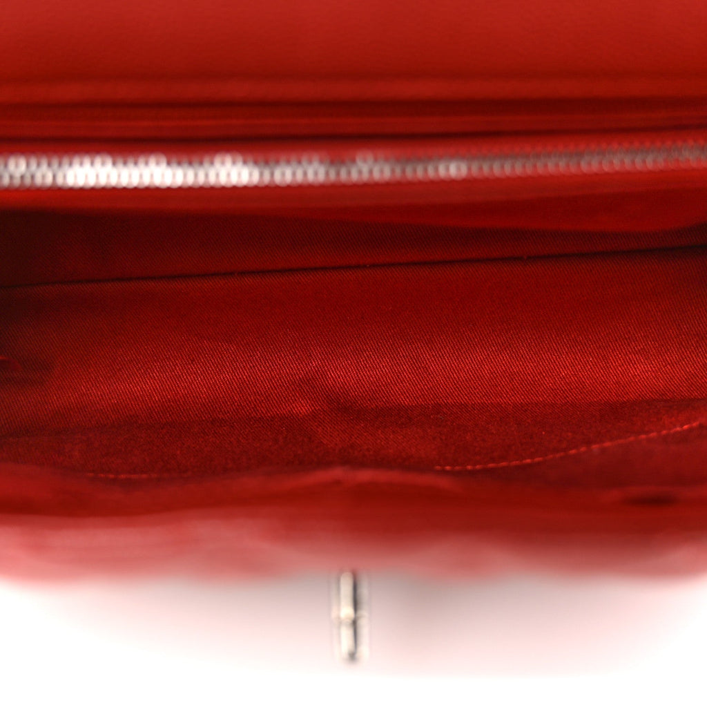 Chanel Caviar Quilted Medium Coco Handle Flap Red