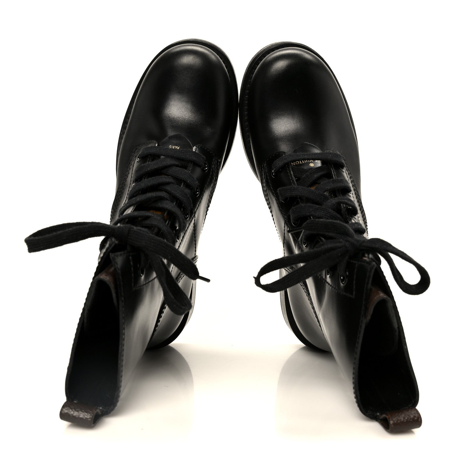 Louis Vuitton Calfskin Monogram Metropolis Flat Ranger Boots 37 Black