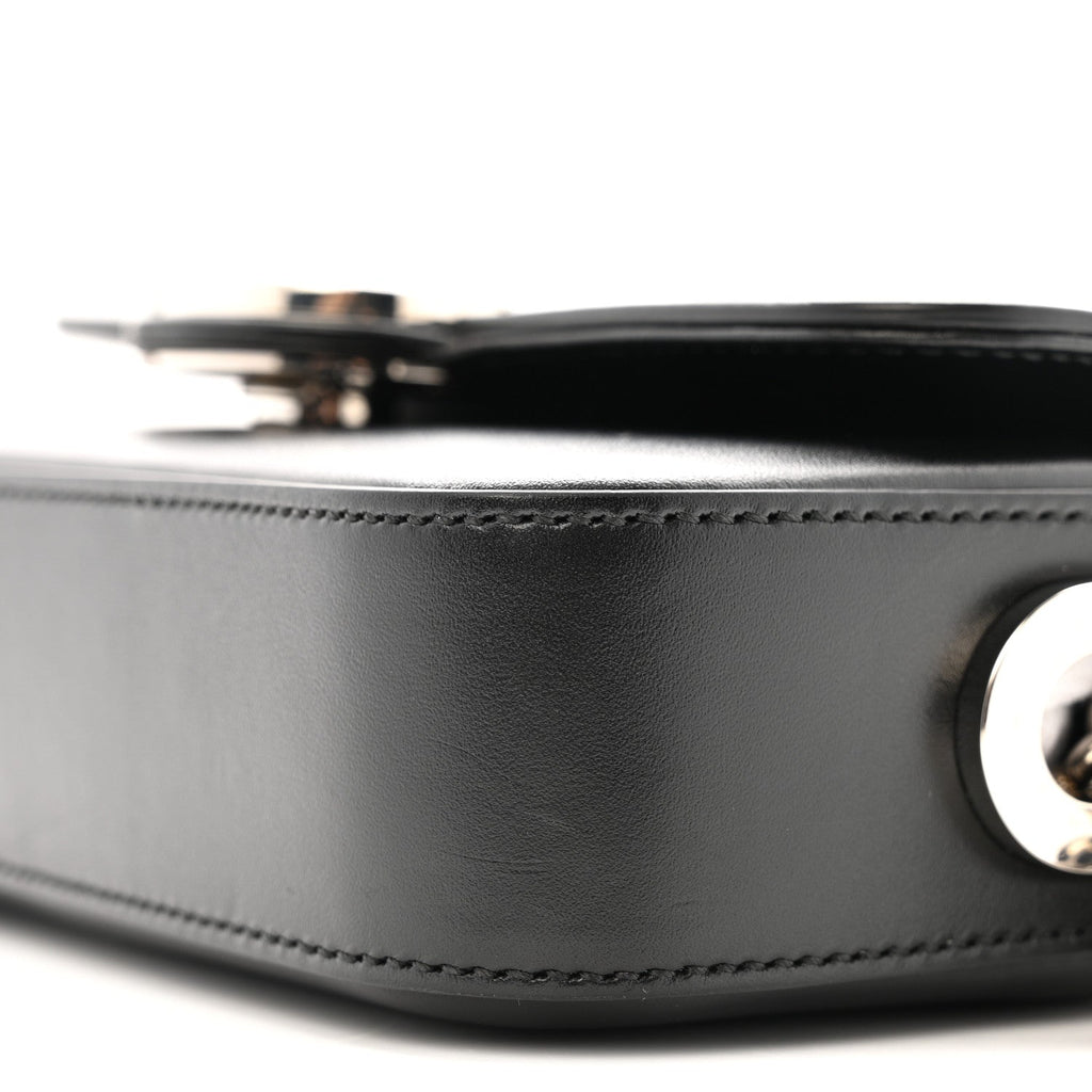 Gucci Senna Calfskin Petite GG Top Handle Shoulder Bag Black
