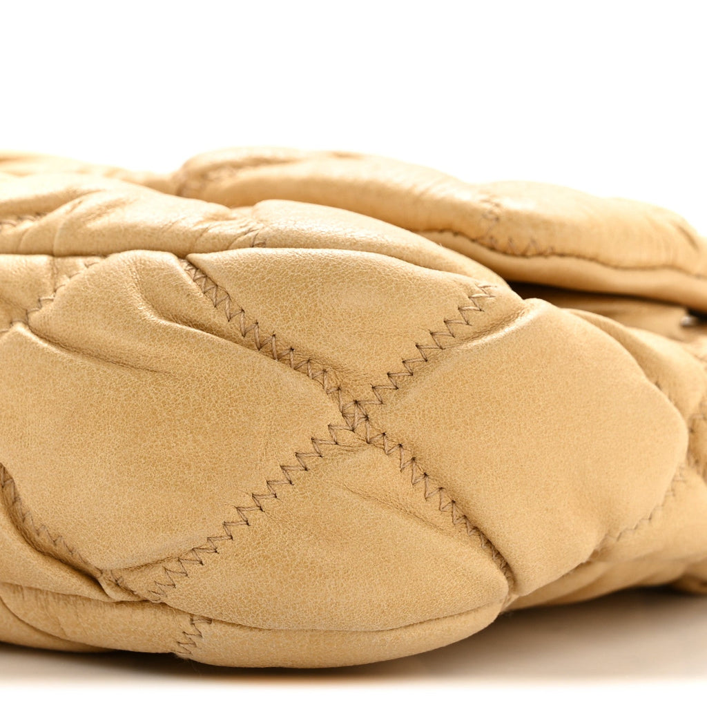 Chanel Calfskin Quilted Medium Bubble Quilt Flap Bag Beige
