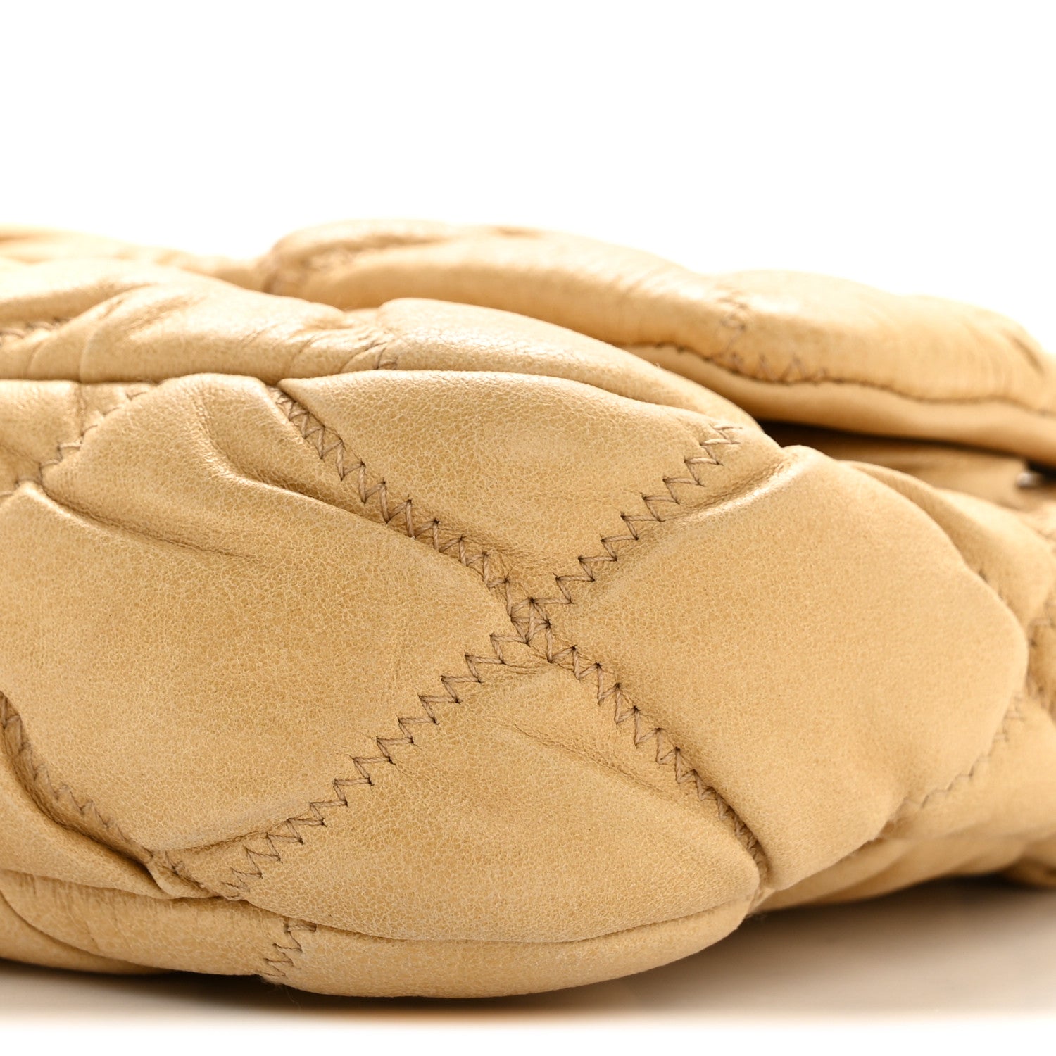 Chanel Calfskin Quilted Medium Bubble Quilt Flap Bag Beige