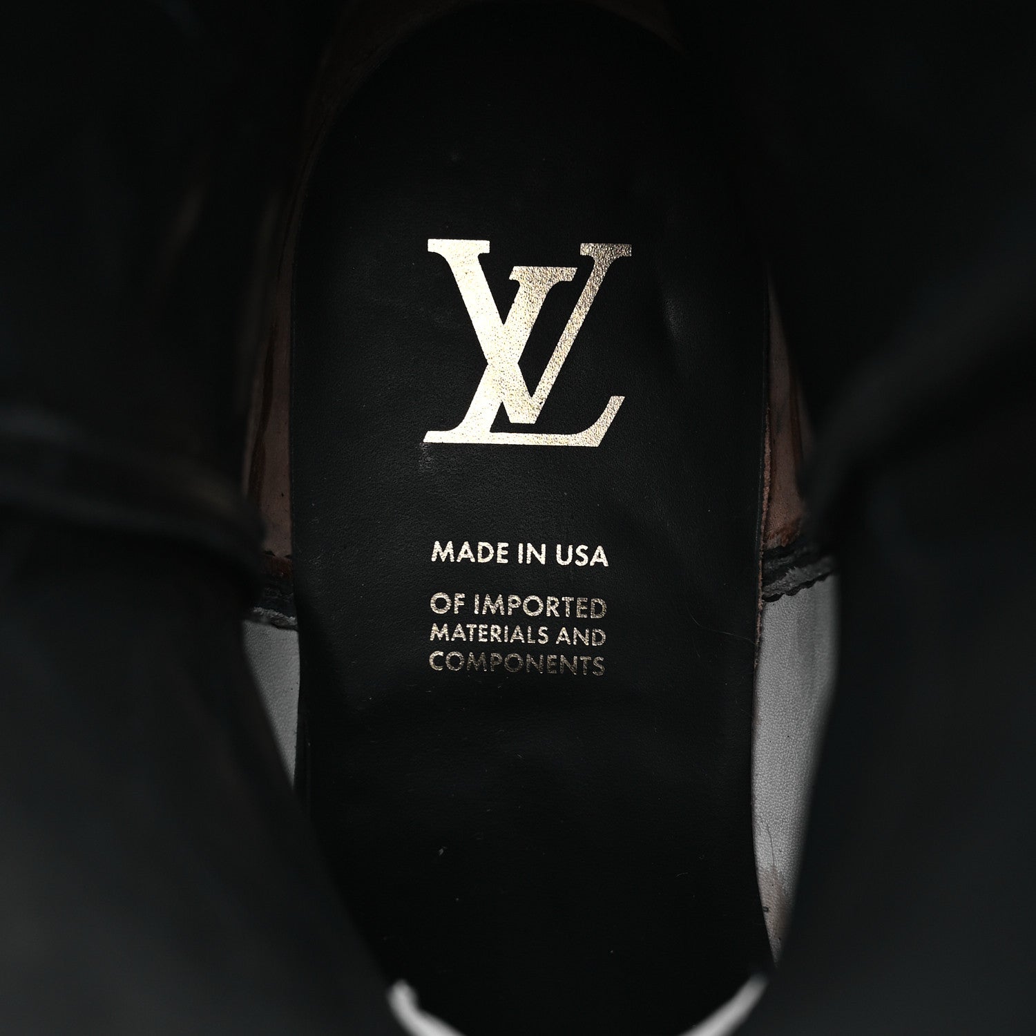 Louis Vuitton Calfskin LV Texan Mens Rider Boots 7.5 Black Gold