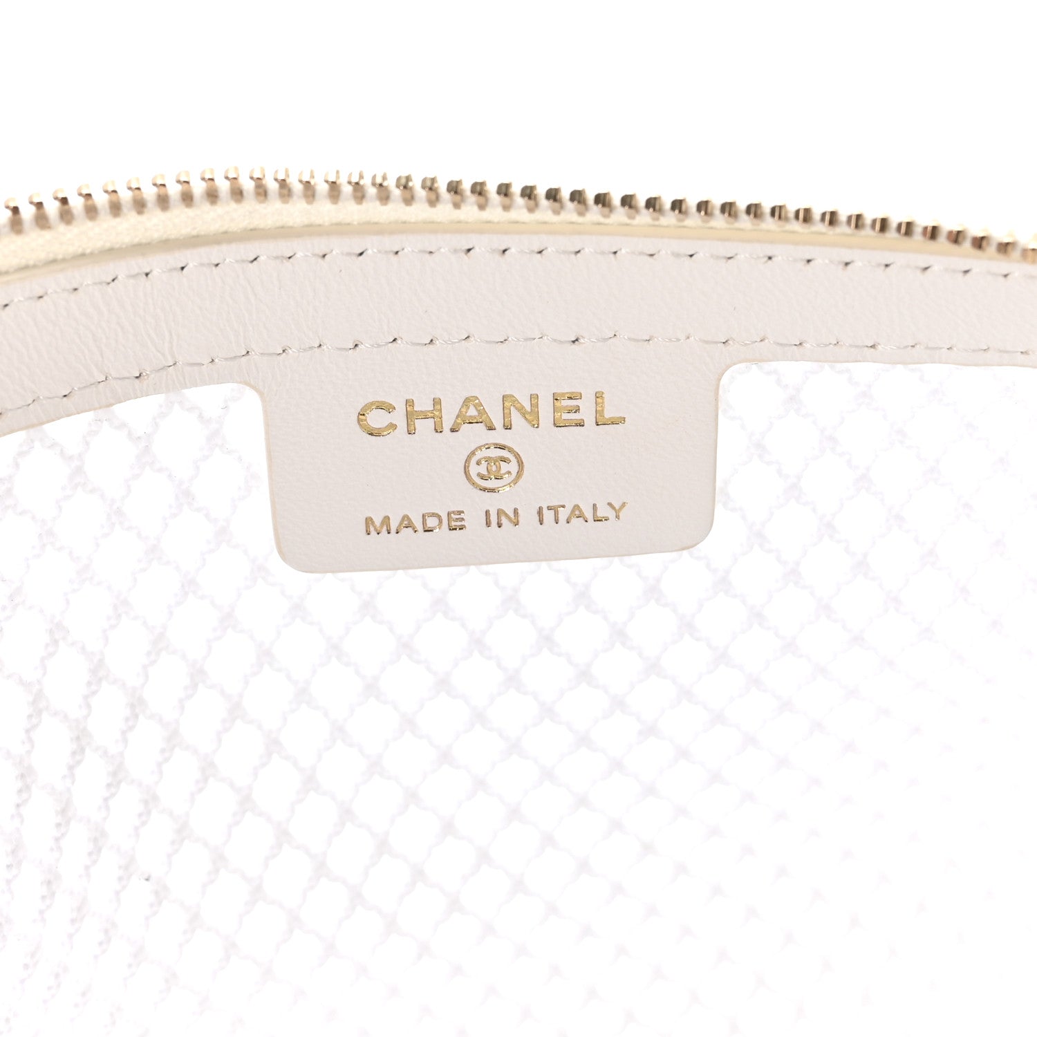 Chanel Mesh Shiny Lambskin Chain Hobo White