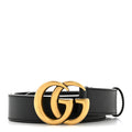 Gucci Calfskin Double G 30mm Belt 80 32 Black