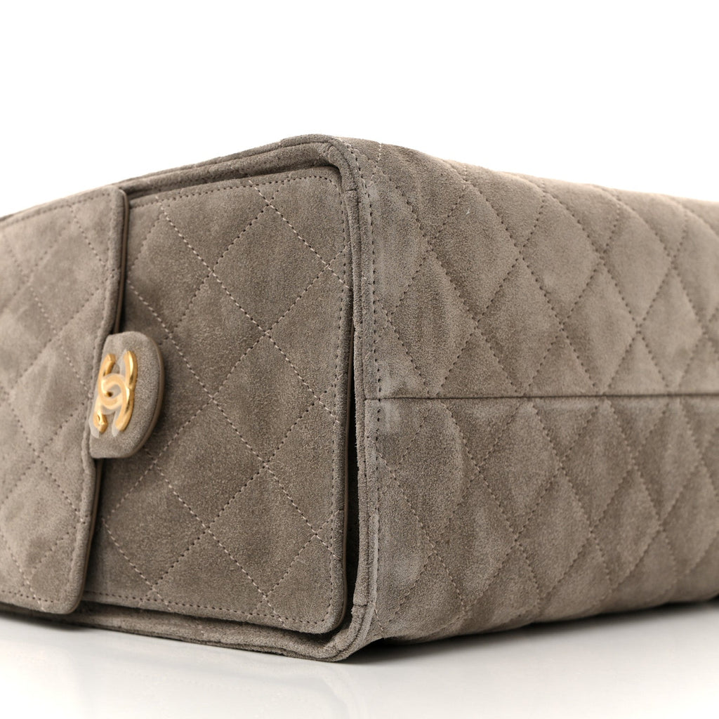 Chanel Suede Quilted Medium Chanel 25 Handbag Grey