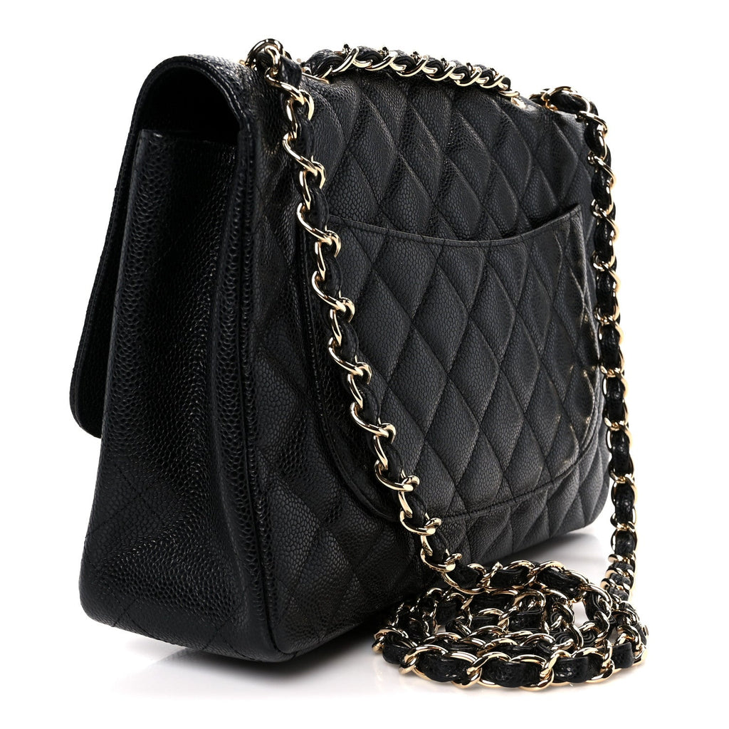 Chanel Caviar Quilted Jumbo Single Flap Black