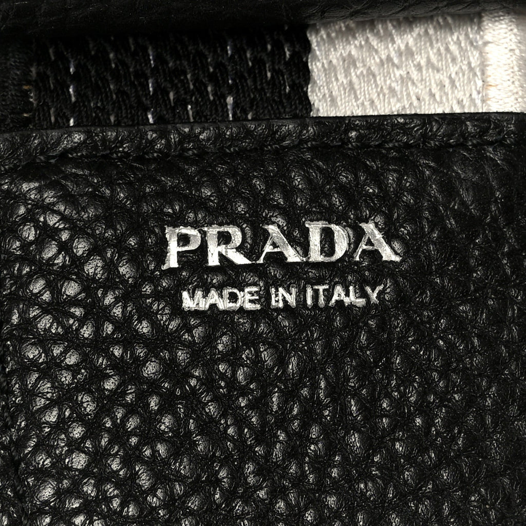 Prada Vitello Daino Soft Drawstring Bucket Bag Black