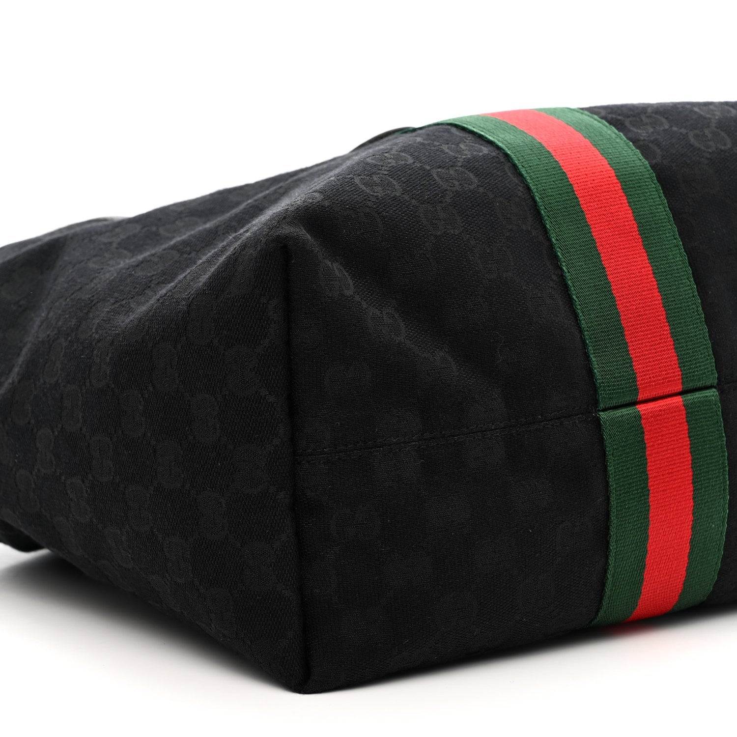 Gucci Denim GG Monogram Web Small Giglio Tote Black