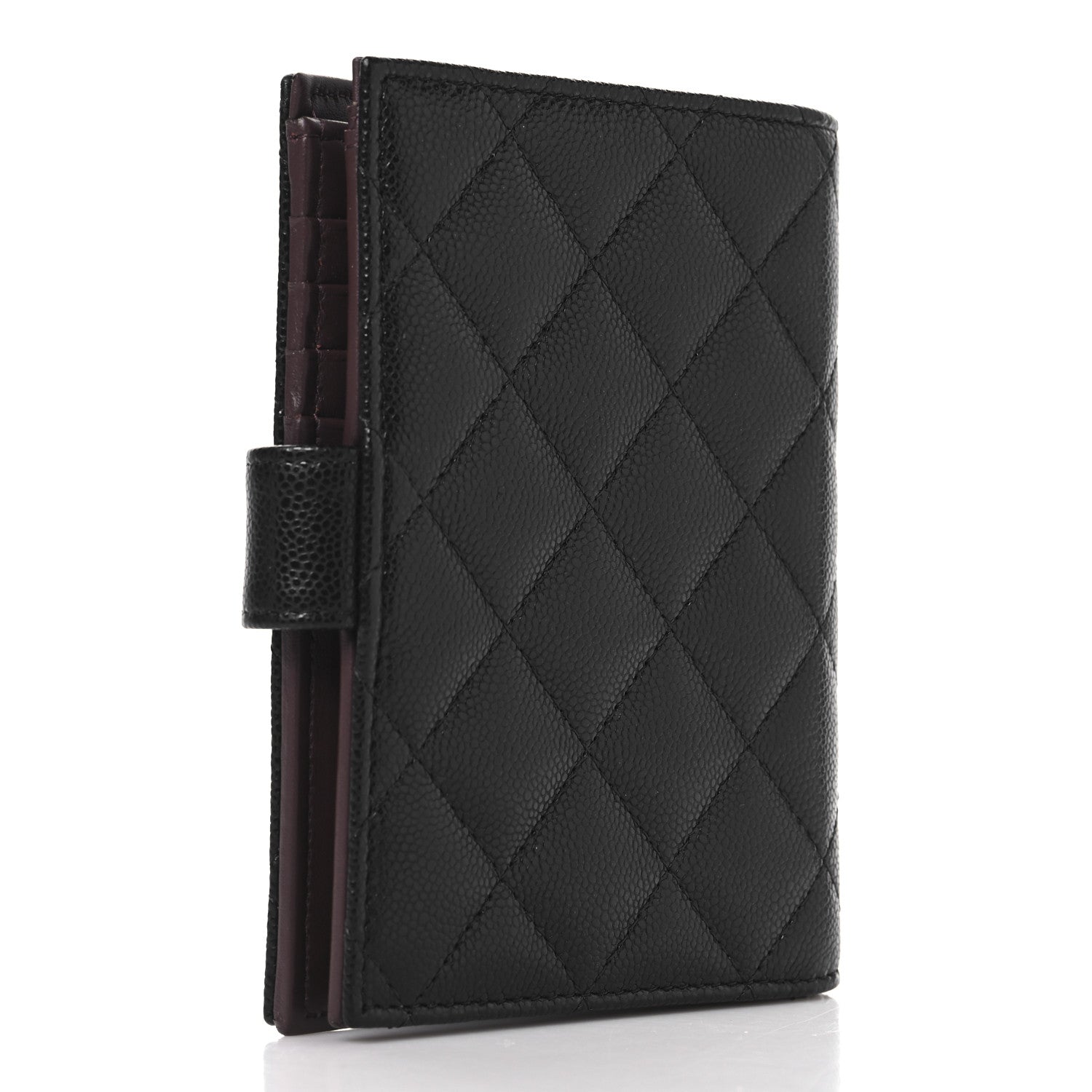 Caviar Quilted Passport Holder Black