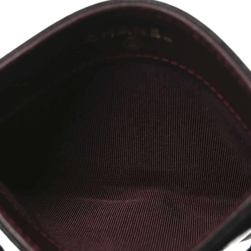 Lambskin Quilted Card Holder Black