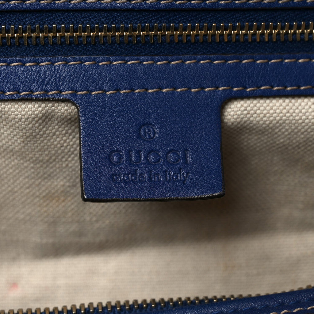 Gucci GG Plus Monogram Medium Boston USA Flag Unicef Duffle Blue