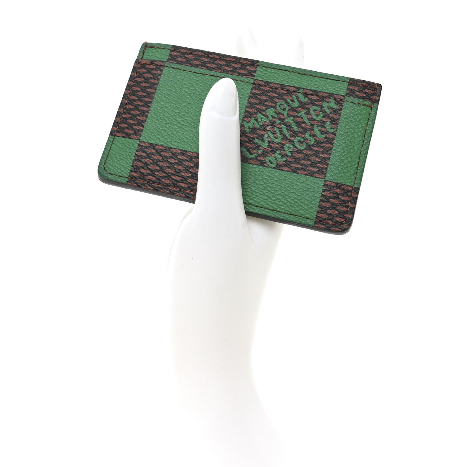 Louis Vuitton Damier Pop Porte Cartes Simple Card Holder Green