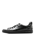 Louis Vuitton Calfskin Crocodile Embossed Frontrow Mens Sneakers 8 Black