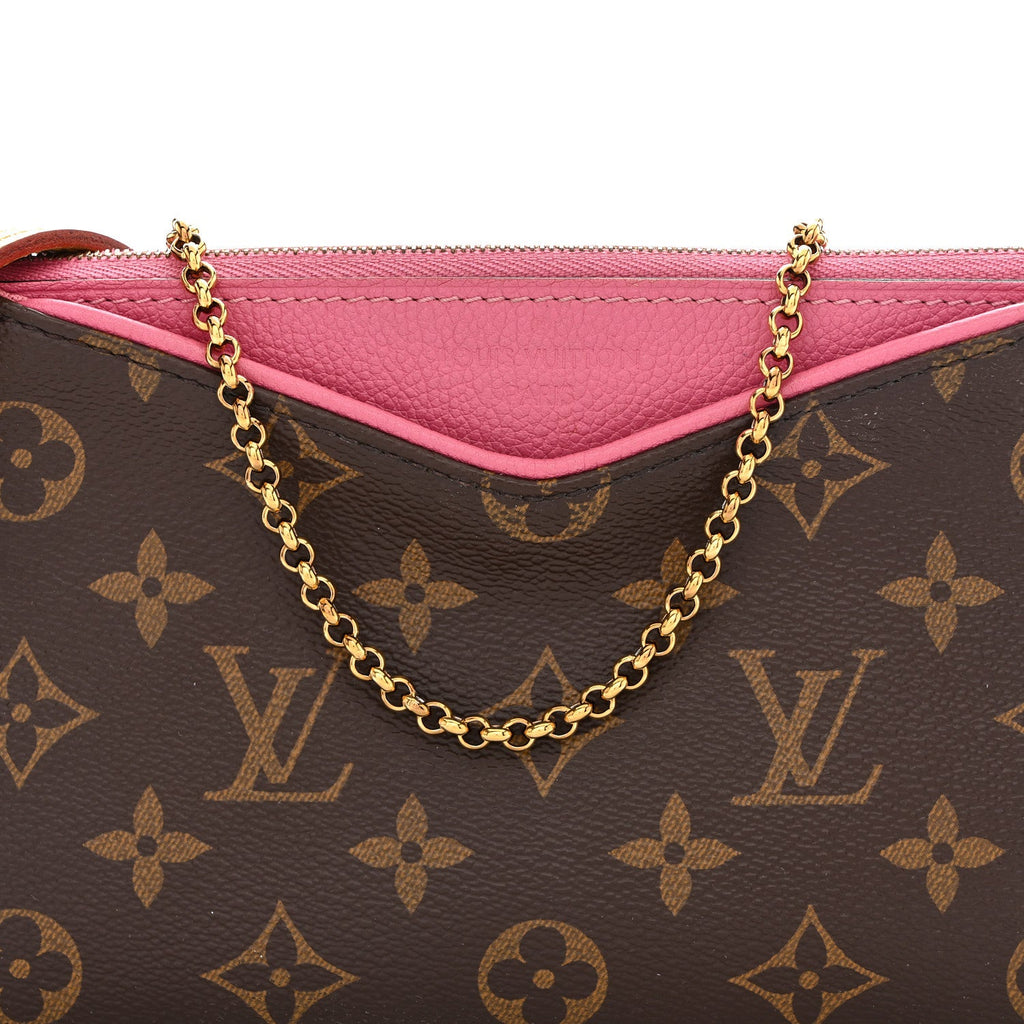 Louis Vuitton Monogram Pallas Clutch Rose Fizzy
