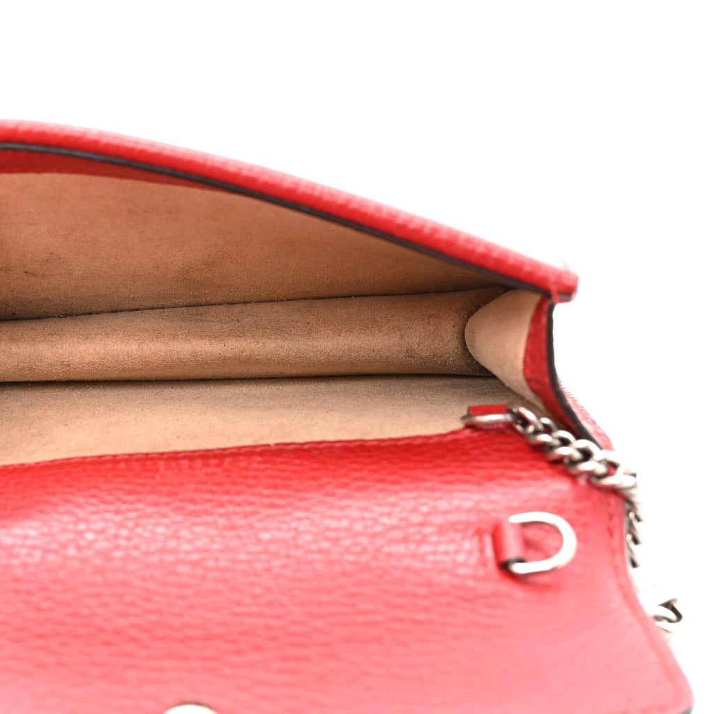 Gucci Calfskin Super Mini Dionysus Shoulder Bag Hibiscus Red