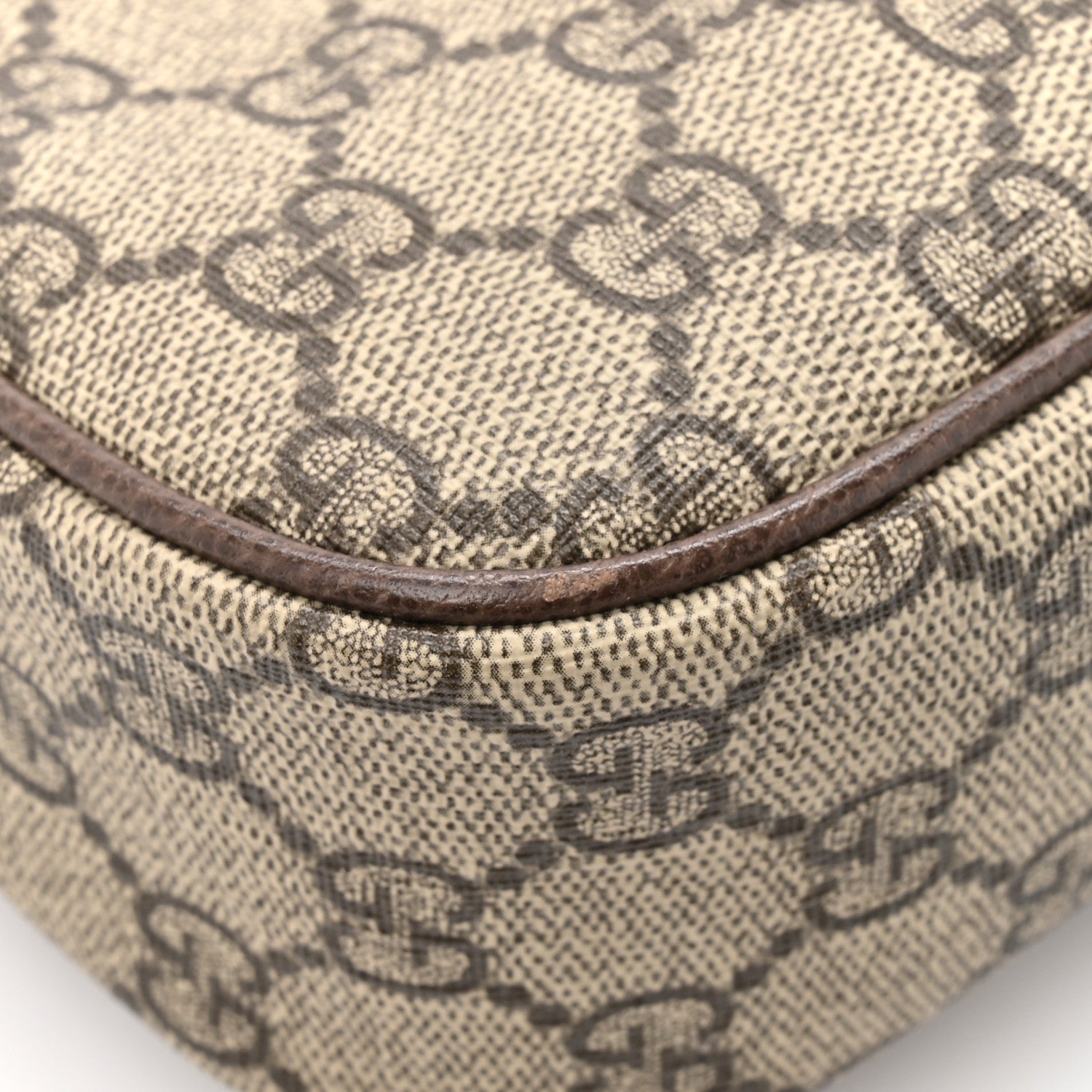Gucci GG Supreme Monogram Textured Dollar Calfskin Web Small Ophidia GG Handbag Beige Ebony New Acero