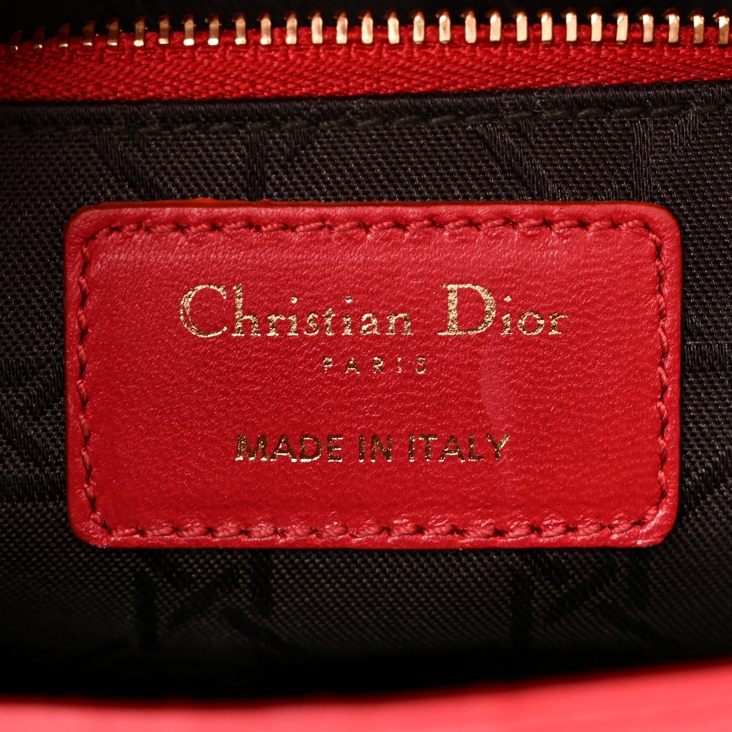 Christian Dior Lambskin Cannage Small Lucky Badges My Lady Dior Red