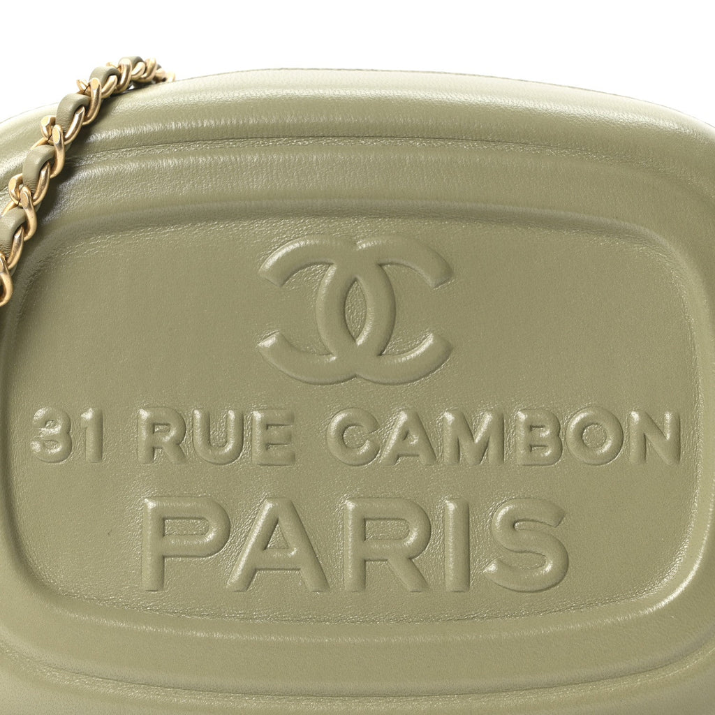 Chanel Lambskin Savon De Marseille Mini Camera Bag Khaki