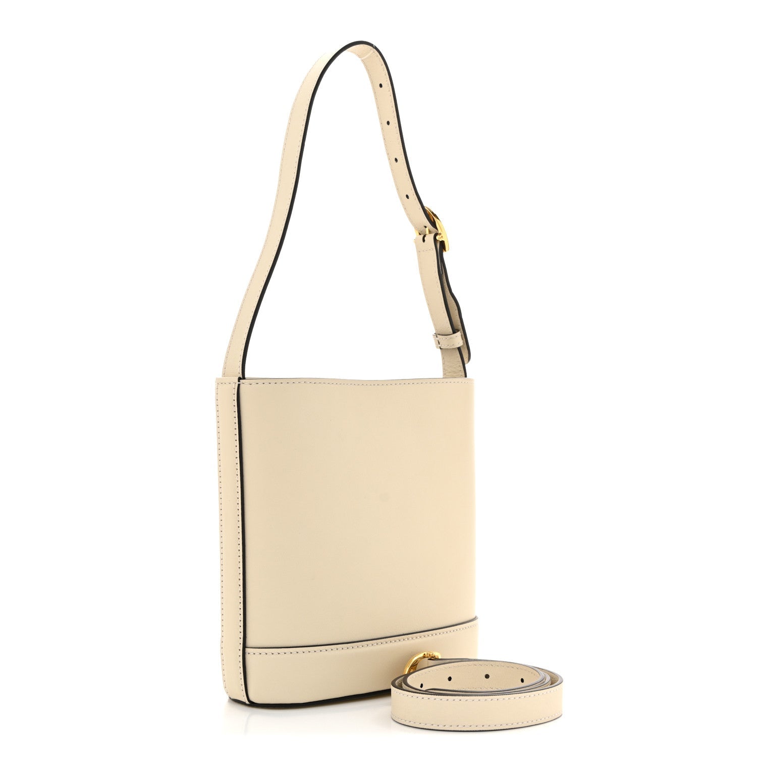 Gucci Arabella Calfskin Horsebit 73 Mini Bucket Bag White