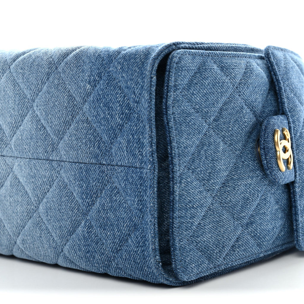 Chanel Washed Denim Quilted Small Chanel 25 Handbag Blue