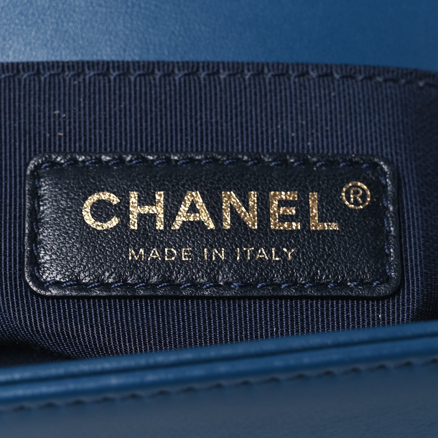 Chanel Calfskin Chevron Quilted Small Boy Flap Blue