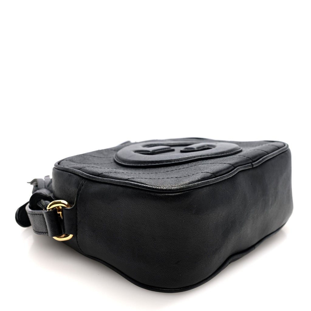 Gucci Sakai Be Green Calfskin Diagonal Stitched Small Blondie Shoulder Bag Black