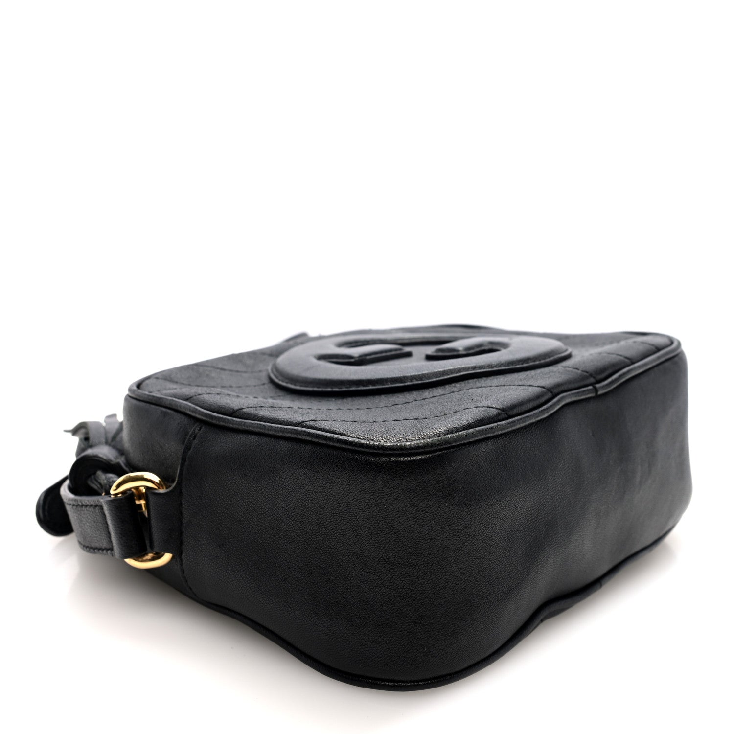 Gucci Sakai Be Green Calfskin Diagonal Stitched Small Blondie Shoulder Bag Black