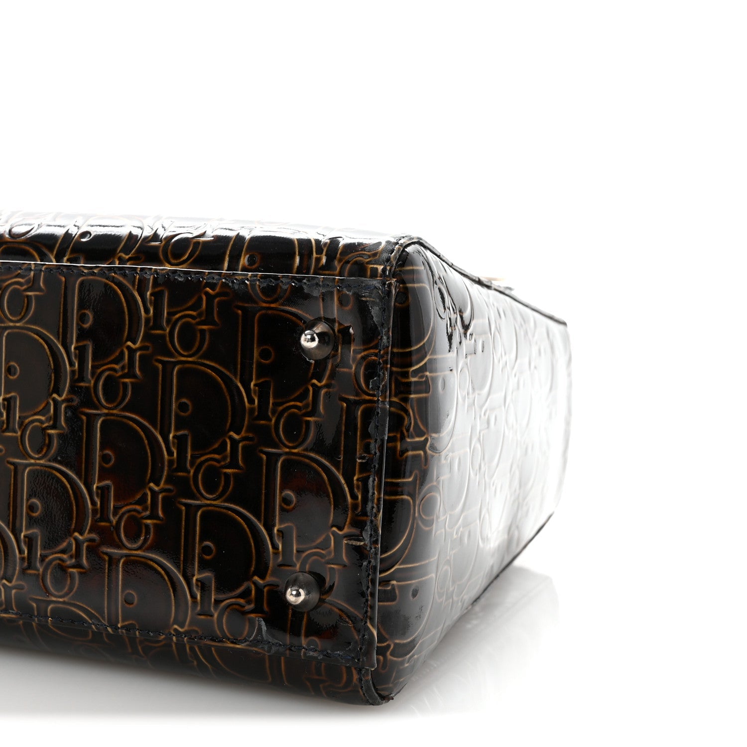 Christian Dior Patent Ultimate Medium Lady Dior Brown