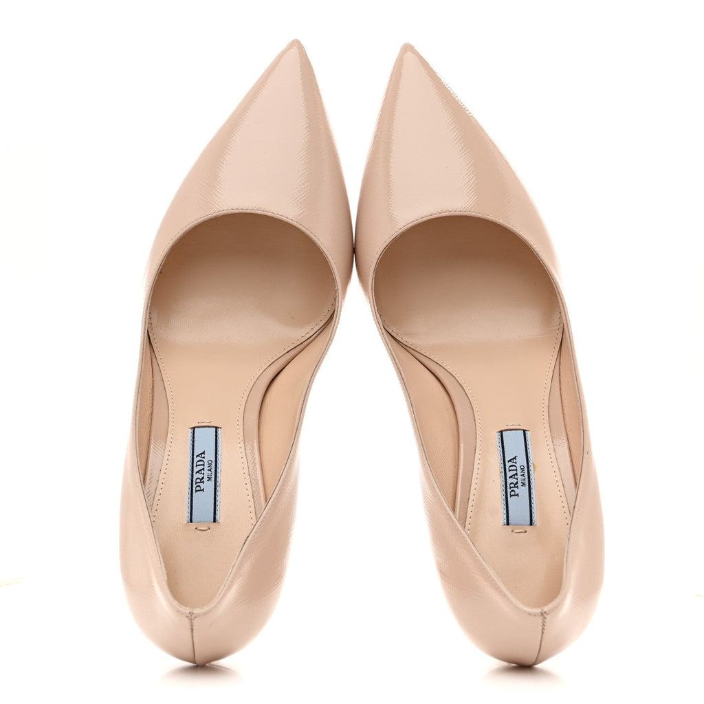 Prada Saffiano Patent Pumps 38.5 Cipria