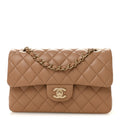 Chanel Lambskin Quilted Small Double Flap Brown