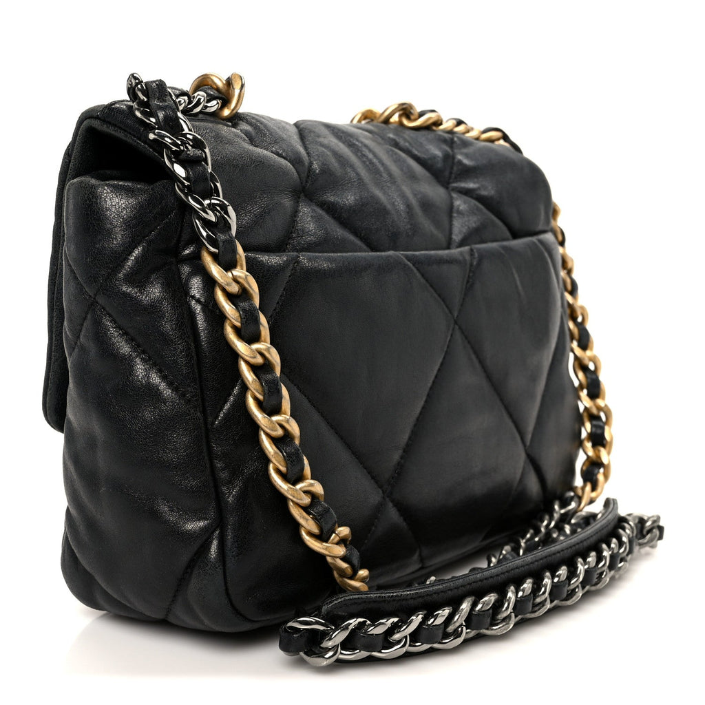 Chanel Lambskin Quilted Medium Chanel 19 Flap Black