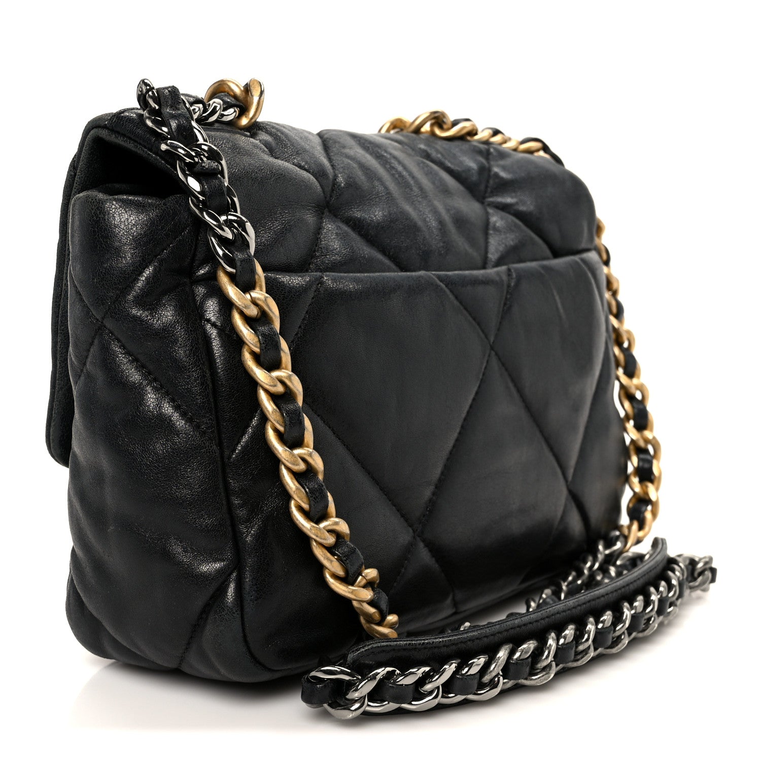 Chanel Lambskin Quilted Medium Chanel 19 Flap Black