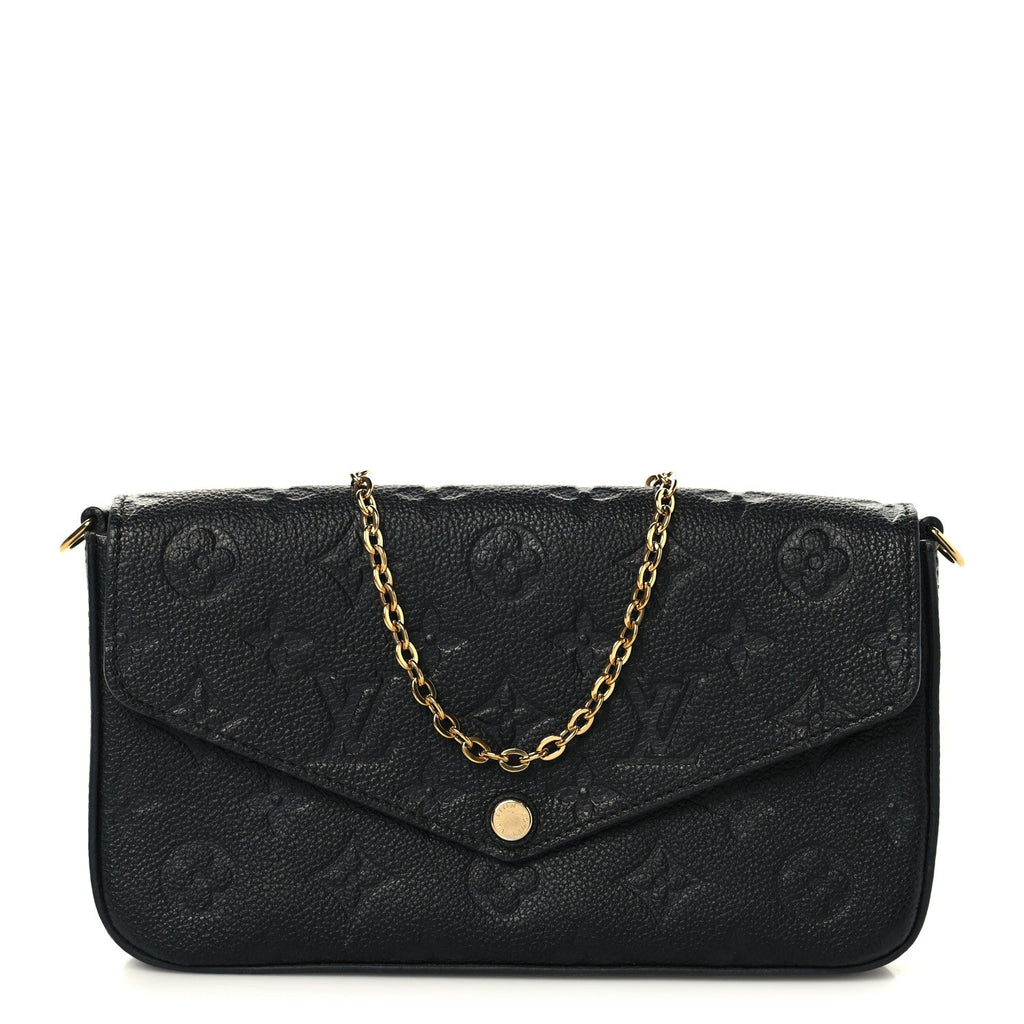 Louis Vuitton Empreinte Pochette Felicie Chain Wallet Black