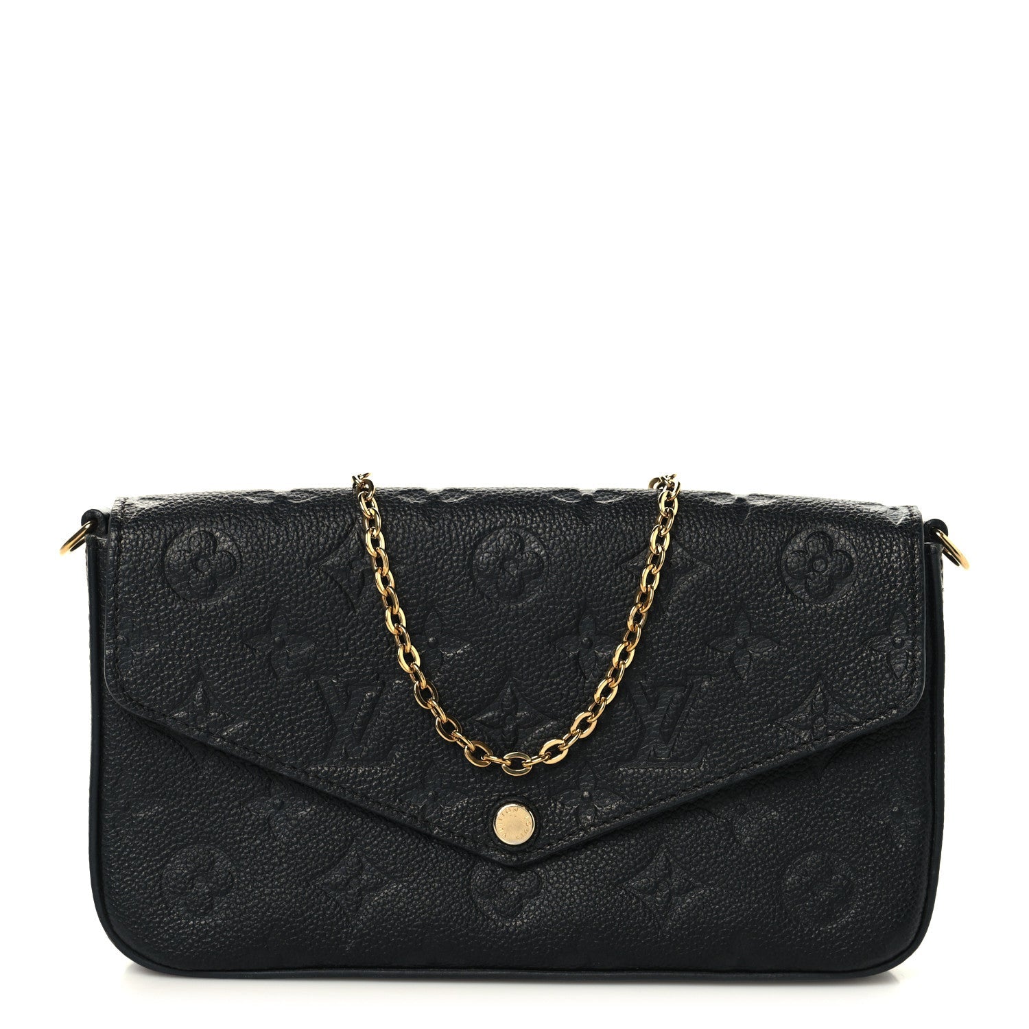 Louis Vuitton Empreinte Pochette Felicie Chain Wallet Black