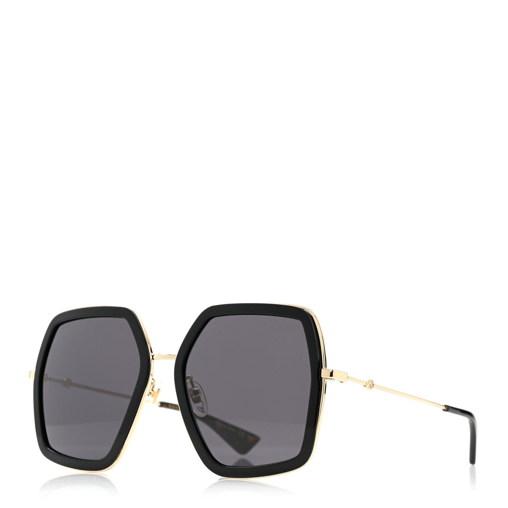 Gucci Acetate Oversize Square Frame GG0106S Sunglasses Black