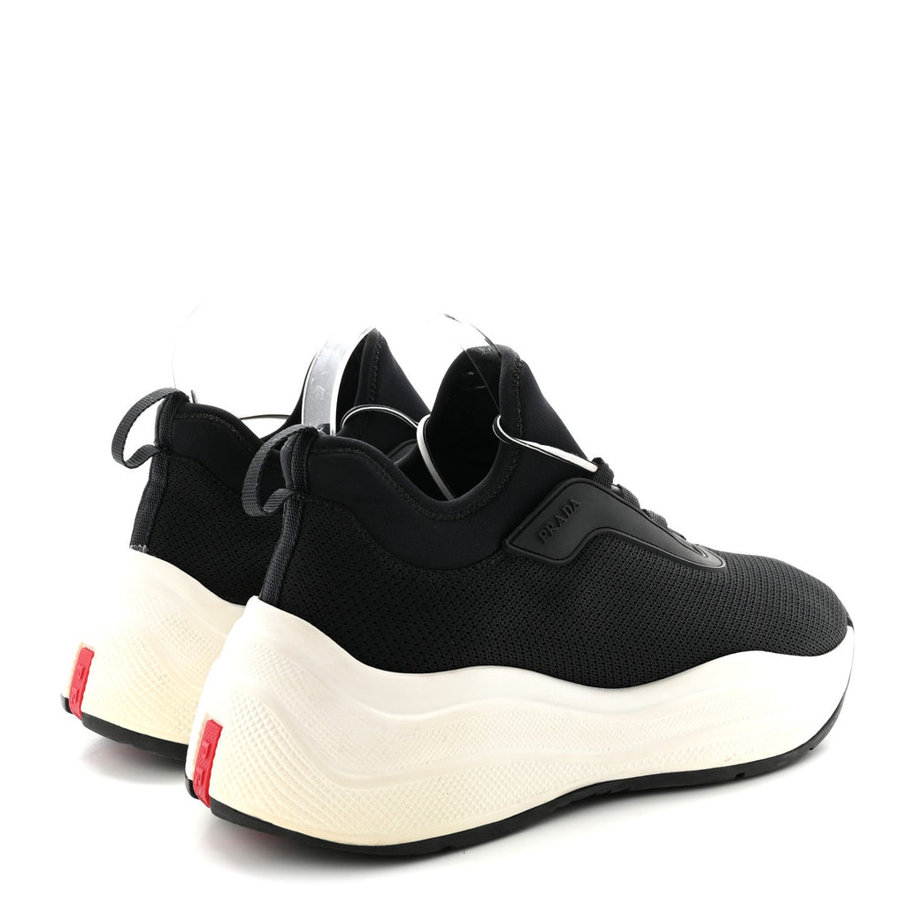 Prada Mesh Neoprene Womens America's Cup 45mm Sneakers 36.5 Black White