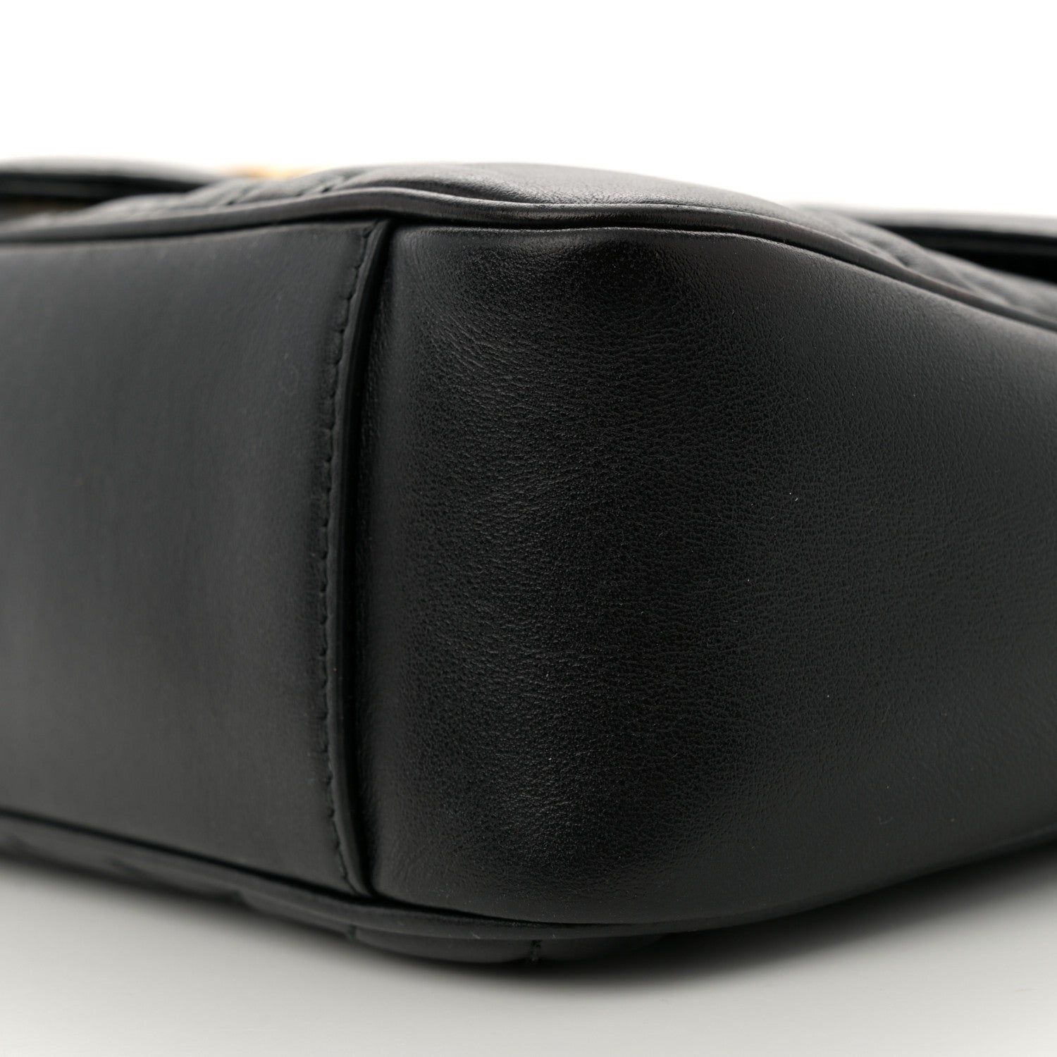 Gucci Calfskin Matelasse Small GG Marmont Shoulder Bag Black